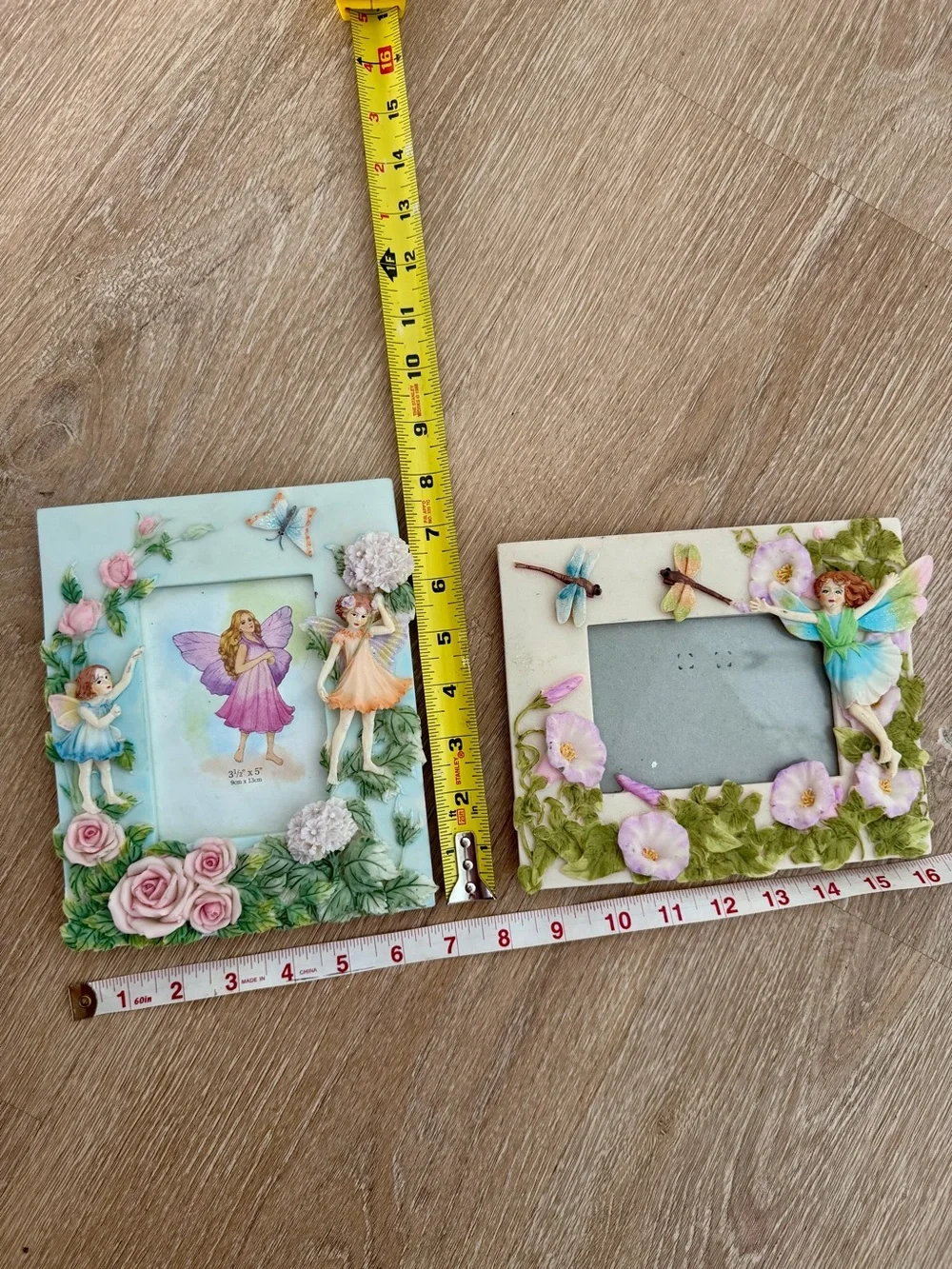 VTG 90s Fairycore Resin Picture Frame Set (2) Whimsigoth Cottagecore Shabby Chic